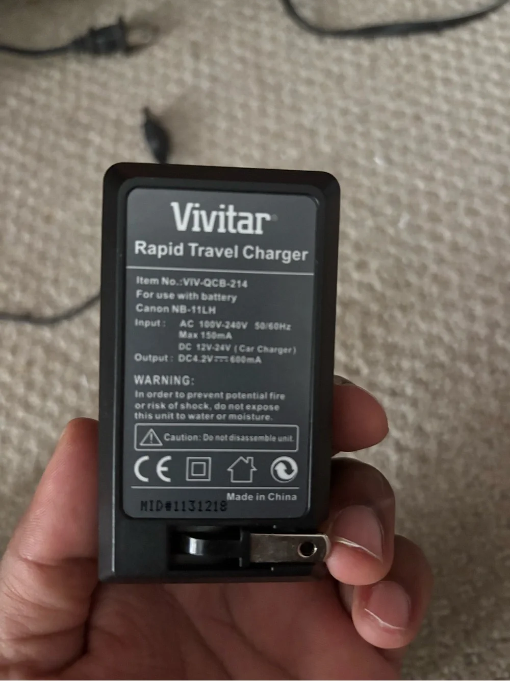 Vivitar Camera Rapid Travel Battery Charger